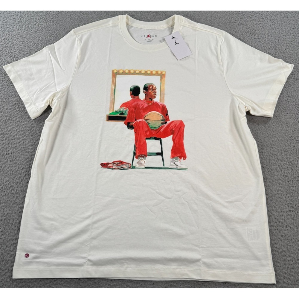 Air Jordan Artist Series By Jacob Rochester Shirt Men's 2XL White Graphic Tee